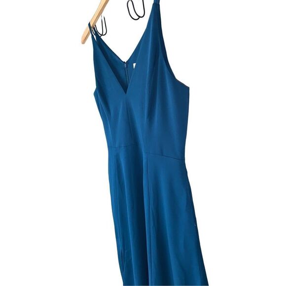 Dress The Population Iris Slit Crepe Gown In Peacock Blue/Teal size XL - Picture 6 of 13